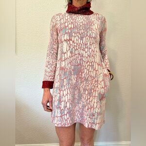 Maeve Red and White Long Sleeve Dress